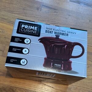 Prime Cuisine Red Electric Gravy Boat Warmer, New in box!